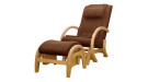 Массажное кресло-качалка EGO TWIST EG-2004 SHIMO Коричневый (Рогожка) с пуфом
